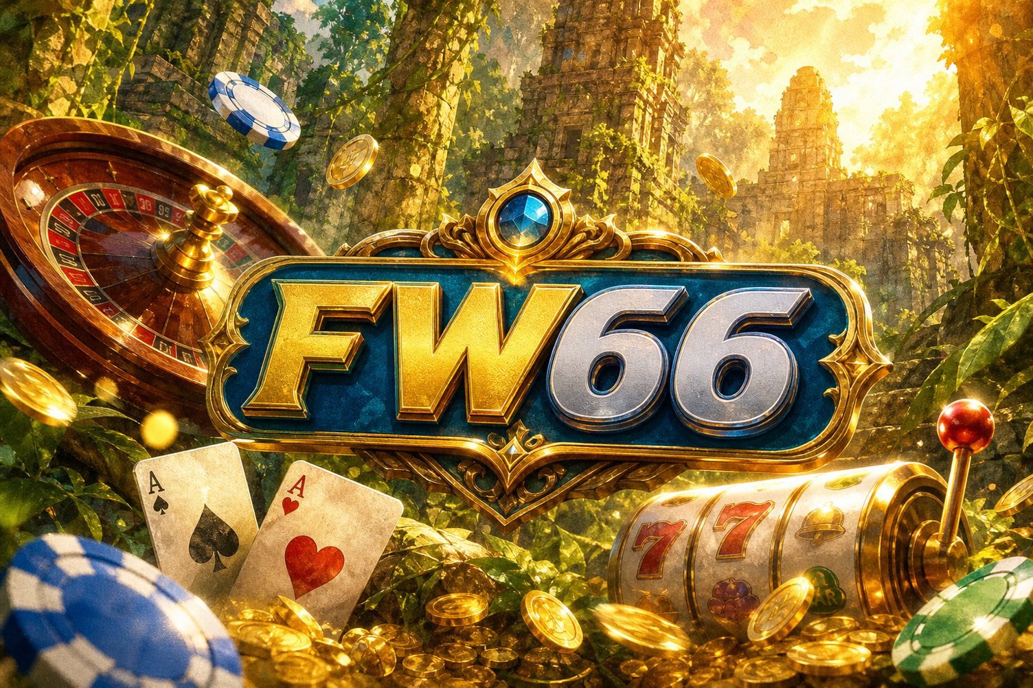 Halaman klaim hadiah FW66 dengan kartu bonus deposit pertama dan kredit gratis